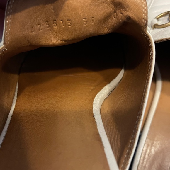 GUCCI white Horsebit Princetown Leather Slipper Loafers Mules Size 39 - Picture 4 of 9
